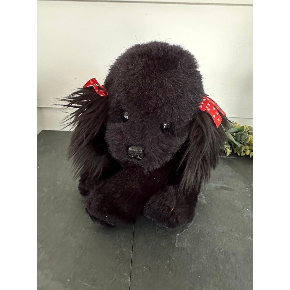 Vintage Princess Russ Berrie 259 black plush poodle stuffed animal